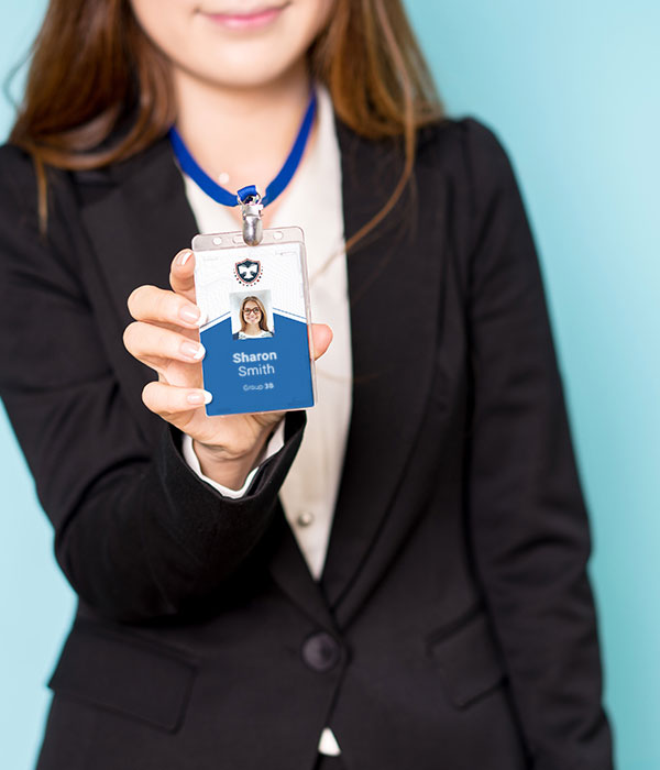 Girl showing id card